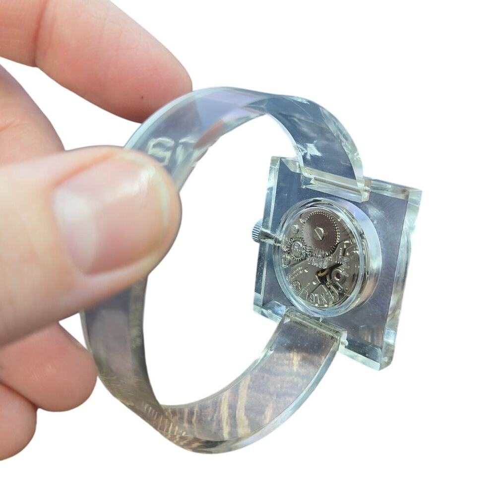 Vintage Sutton Blue Dial/Transparent Case and Bracelet Bangle Watch - Picture 3 of 9